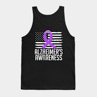 Alzheimer's Awareness Month Day Dementia Cure USA Flag Tank Top